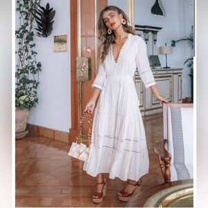 Spell & The Gypsy Loves Me Not Garden Party Dress Cream Size Small